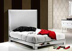 Cama de acero y piel Memphis