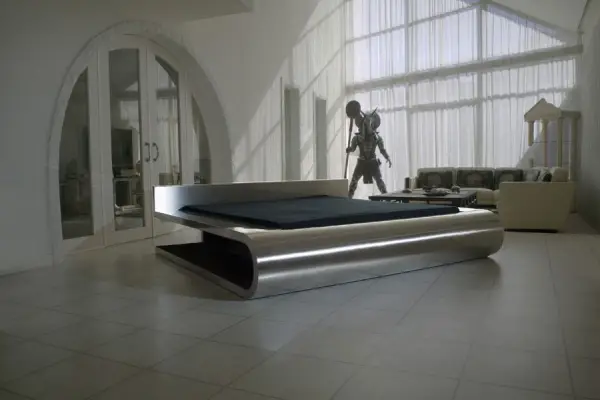 Cama de acero frontal semicurvo