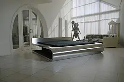 Cama de acero frontal semicurvo