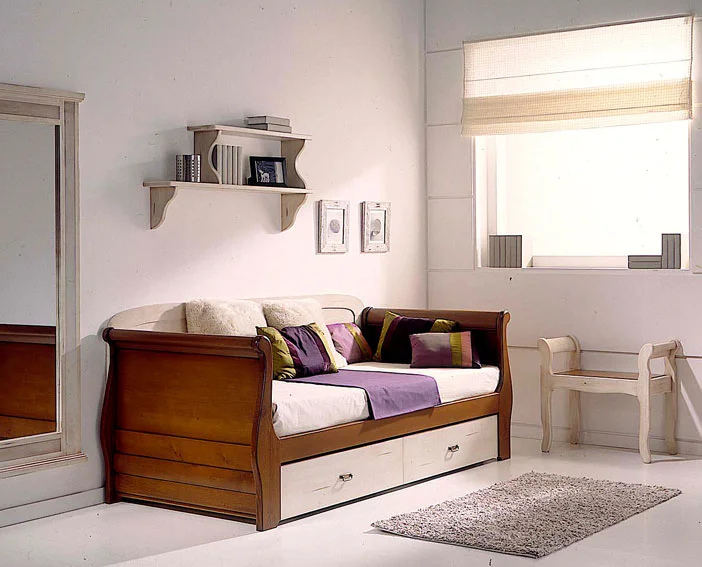 Cama barco nido o con 2 cajones bicolor