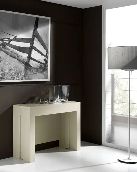 Mesa consola extensible blanca