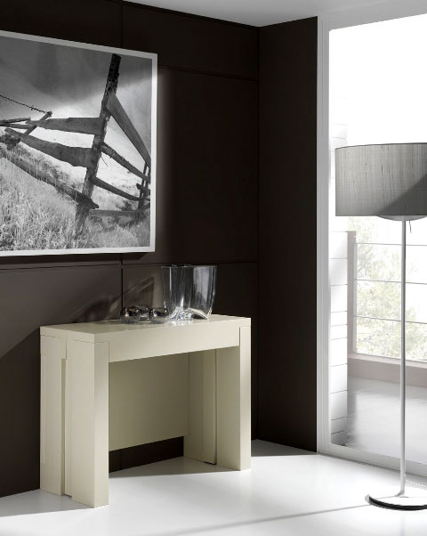 Mesa consola extensible blanca