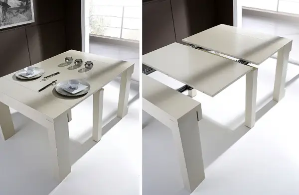 Mesa consola extensible blanca