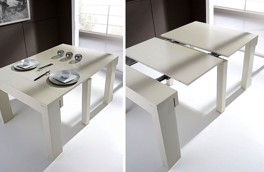 Mesa consola extensible blanca