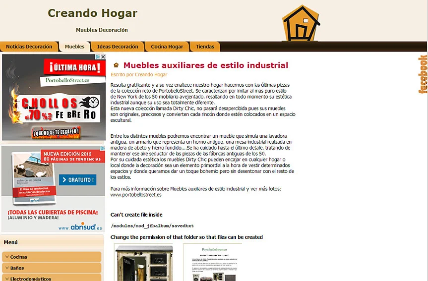 Muebles auxiliares de estilo industrial en Creando Hogar