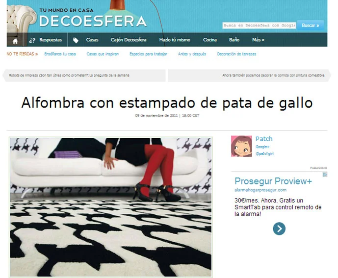 Alfombra con estampado de pata de gallo en Portobello en 