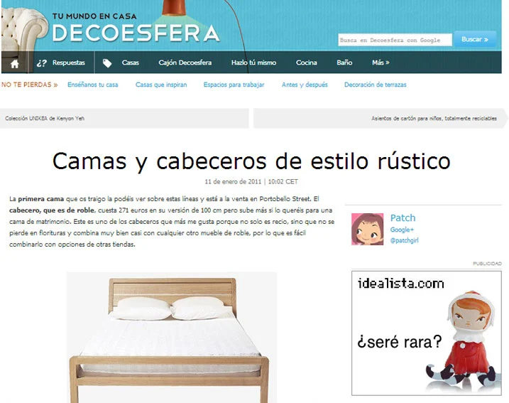 Camas y cabecero de estilo rústico con Portobello en