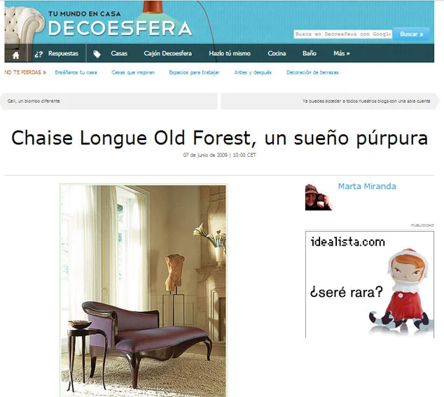 Chaise Longue Old Forest con Portobello en