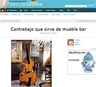Contrabajo que sirve de mueble bar con Portobello en 