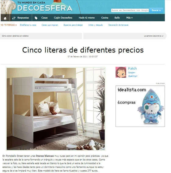 Literas diferentes con Portobello en