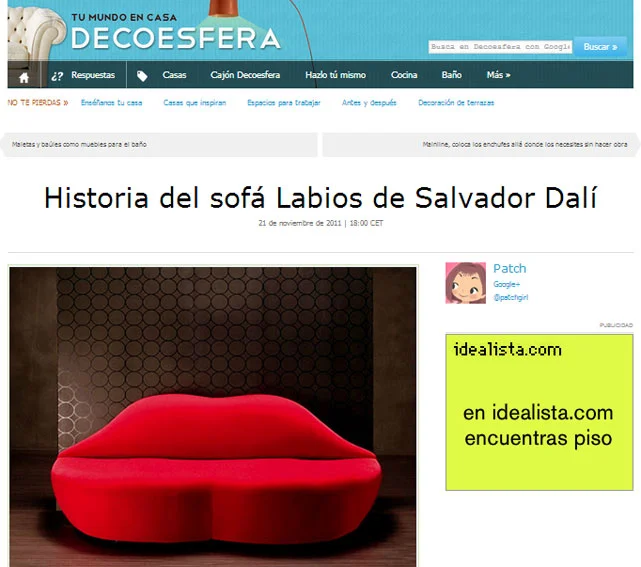 Historia del sofá Labios con Portobello en