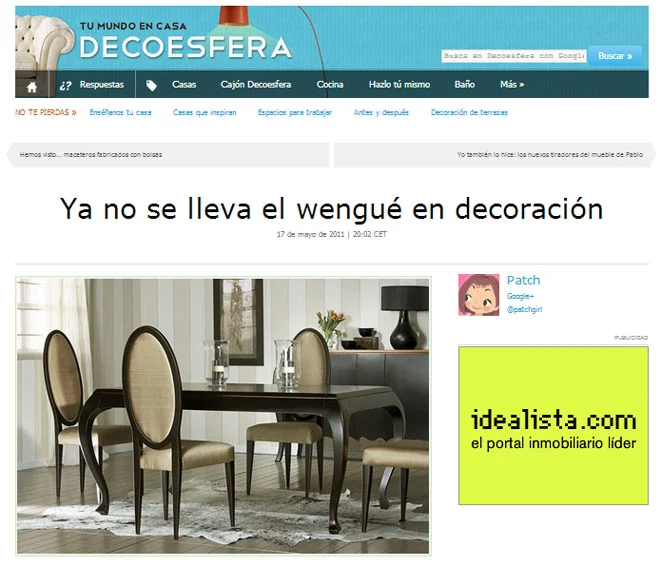 Ya no se lleva el wengue en decoración con Portobello en