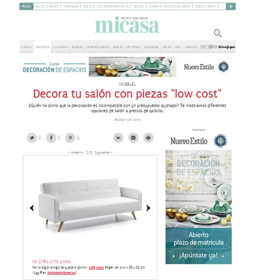 Decora tu salón con piezas "low cost" con Portobello