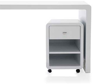 Mesa escritorio moderno lacado en blanco