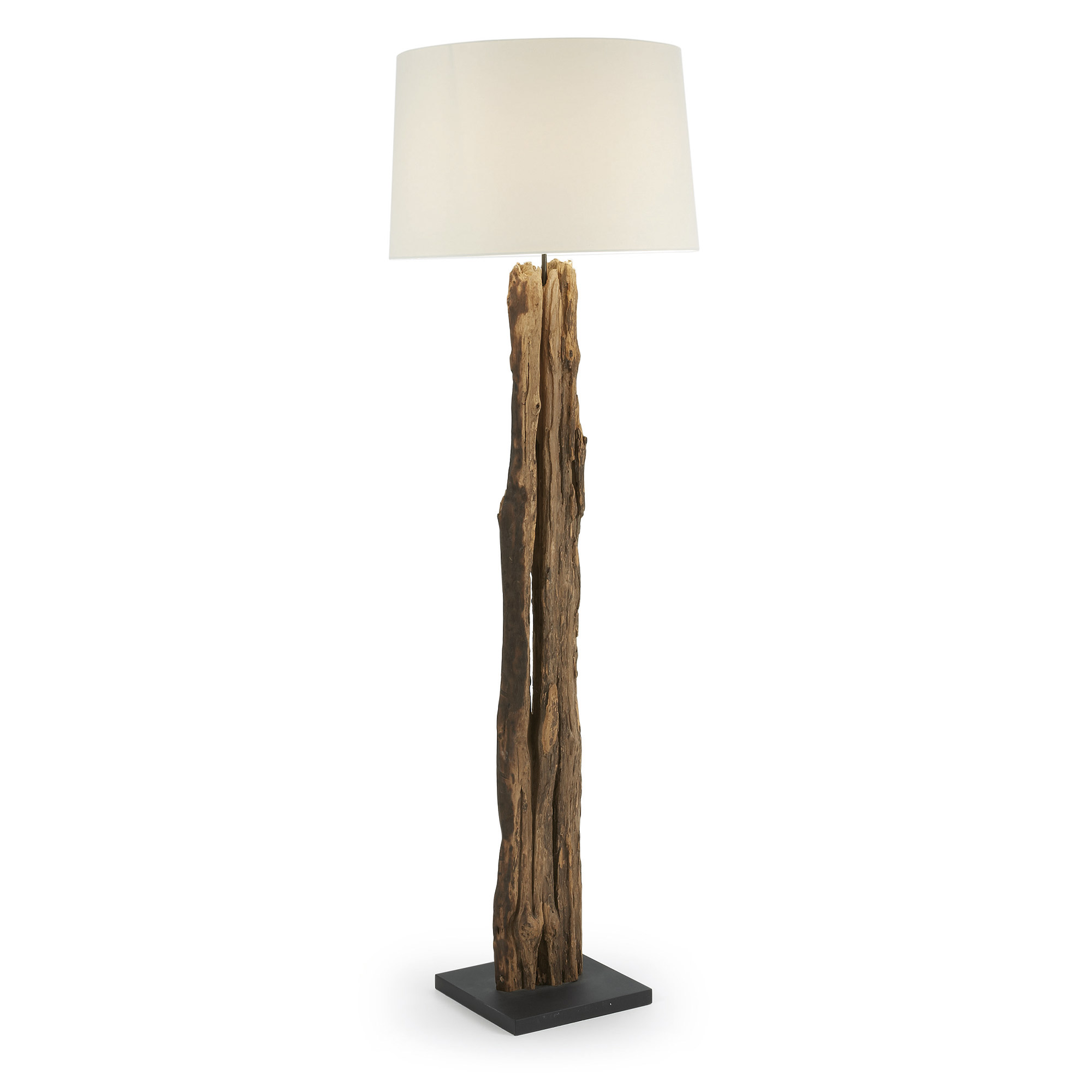 LLEWOP Lampara De Pie Madera Tropical Pantalla Blanca