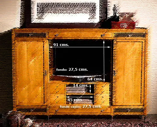 Croquis Librería Mueble Tv puertas correderas