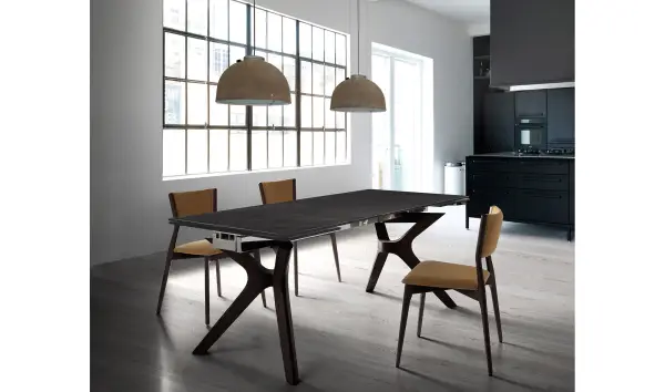 Mesa de comedor extensible cristal Lin