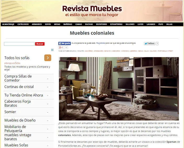 Muebles coloniales Spartan 