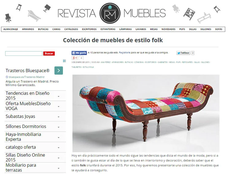 Coleeción de muebles de estilo folk con Portobello