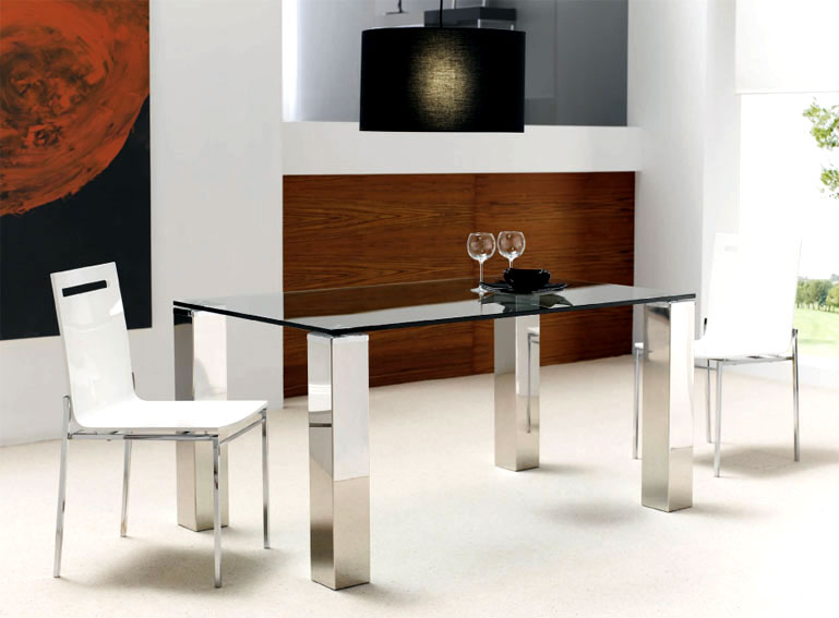 Mesa de Comedor Redonda Extensible SAVONA en chapa natural y base