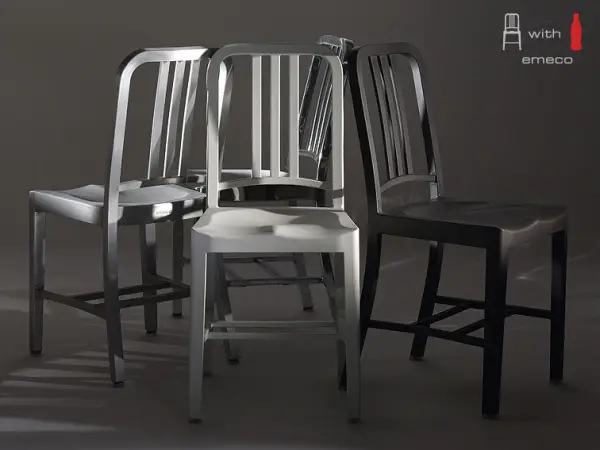 Silla 111 Navy Chair de Emeco y Coca-Cola