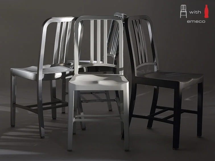 Silla 111 Navy Chair de Emeco y Coca-Cola