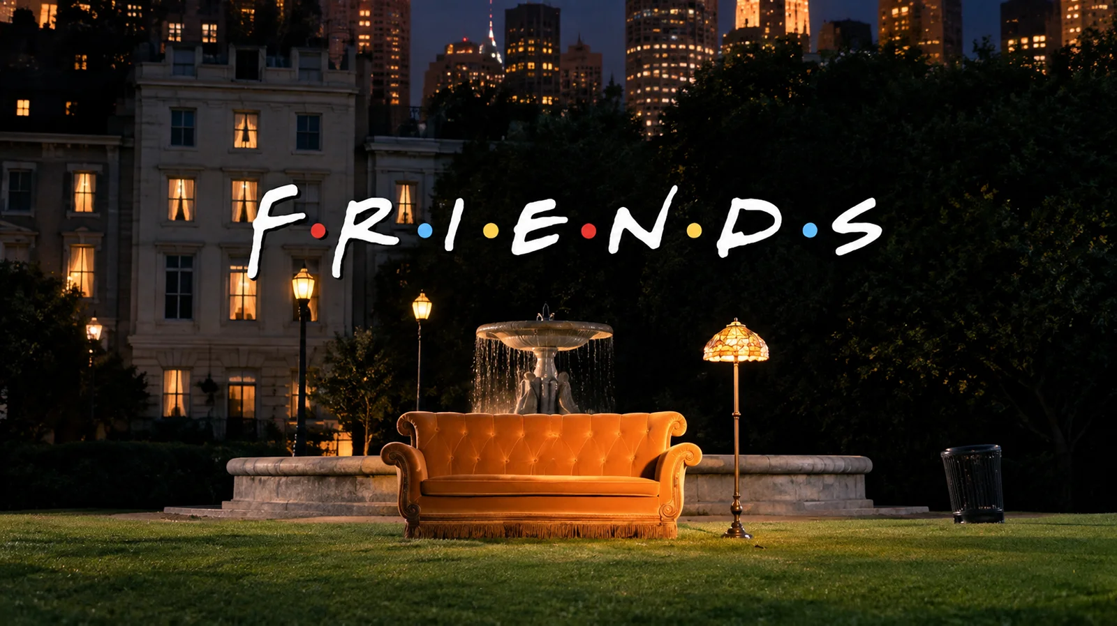 Homenaje al sofá naranja y a la mítica apertura de la serie Friends