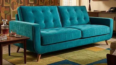 Sofá Sterling Cooper Retro Turquesa