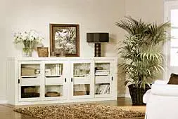Vitrina Sencilla con Cajones en blanco