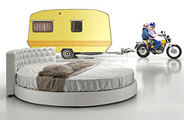 Cama redonda piel Moderna Adventure